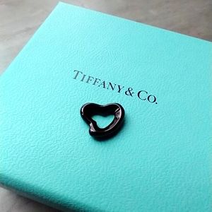 Tiffany & Co Elsa Paretti Open Heart Charm - black jade